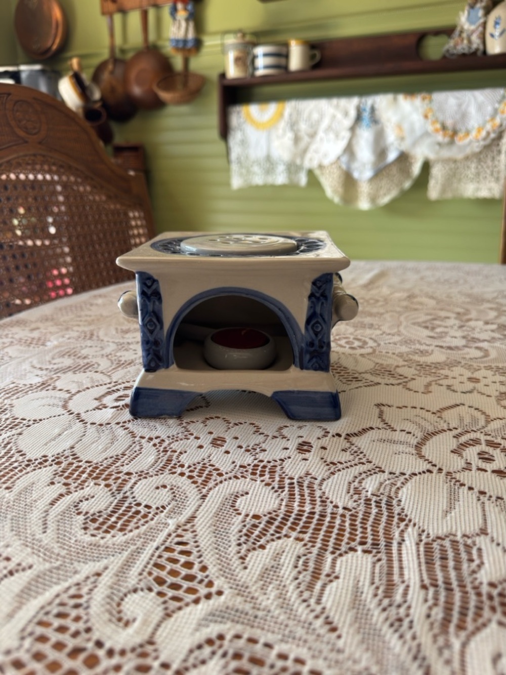Blue and White Ceramic Tealight Warmer